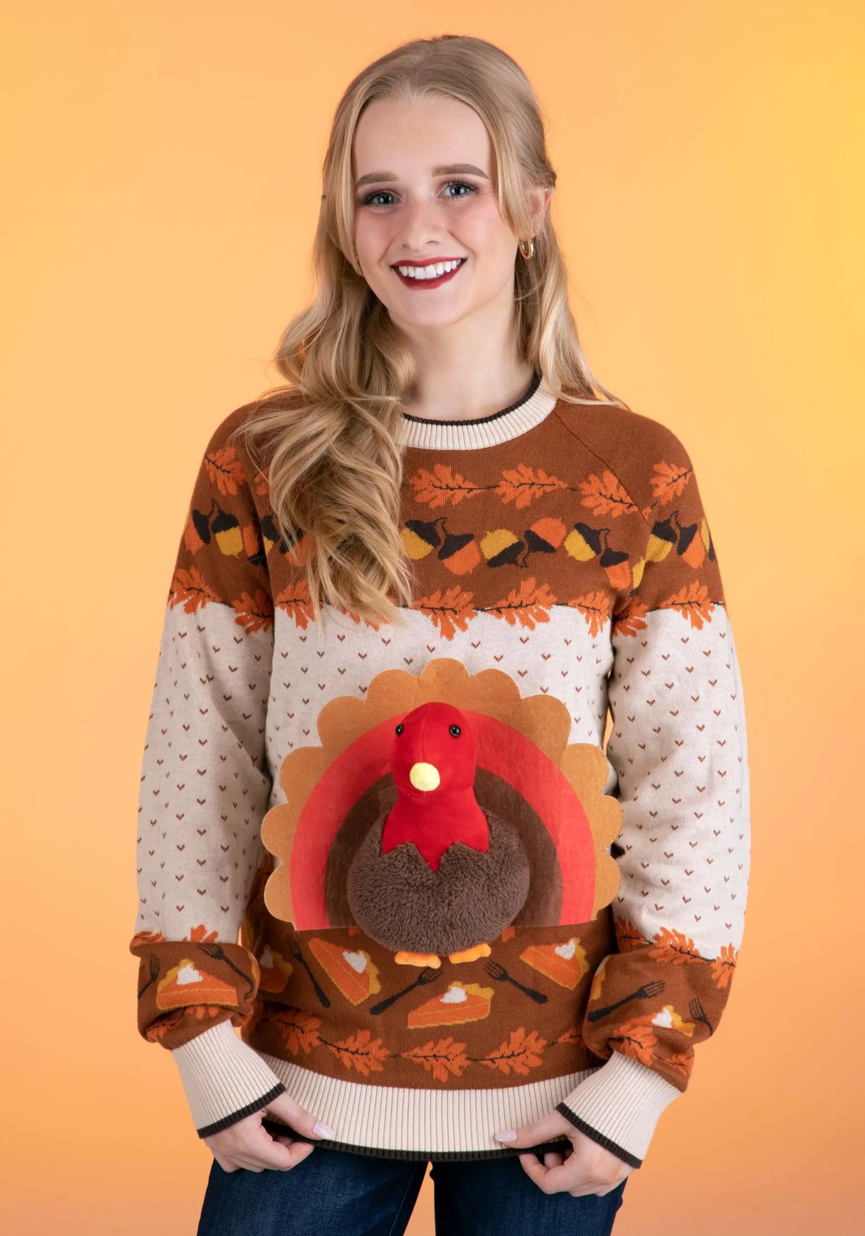 BigWan Apparel Co. 3D Turkey Adult Ugly Holiday Sweater 2 BigWan Apparel Co. 3D Turkey Adult Ugly Holiday Sweater - Image 2
