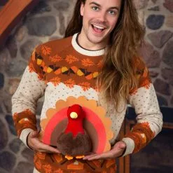 BigWan Apparel Co. 3D Turkey Adult Ugly Holiday Sweater 21 BigWan Apparel Co. 3D Turkey Adult Ugly Holiday Sweater -wizard of oz costume shop 3d turkey ugly holiday sweater alt 10