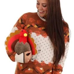 BigWan Apparel Co. 3D Turkey Adult Ugly Holiday Sweater 14 BigWan Apparel Co. 3D Turkey Adult Ugly Holiday Sweater -wizard of oz costume shop 3d turkey ugly holiday sweater alt 3