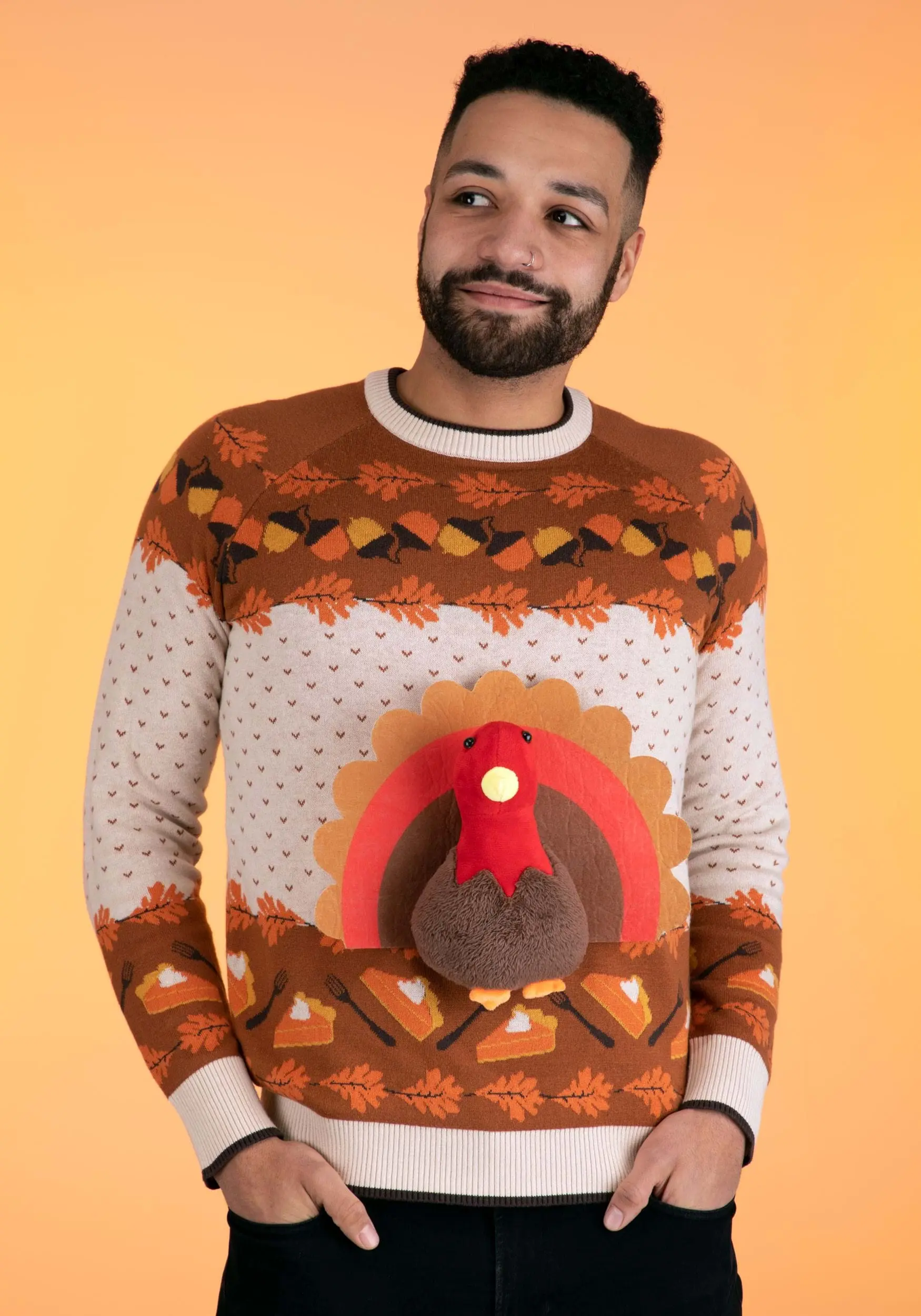 BigWan Apparel Co. 3D Turkey Adult Ugly Holiday Sweater 1 BigWan Apparel Co. 3D Turkey Adult Ugly Holiday Sweater