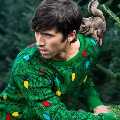 BigWan Apparel Co. Adult 3D Squirrel In The Christmas Tree Ugly Sweater 14 BigWan Apparel Co. Adult 3D Squirrel In The Christmas Tree Ugly Sweater -wizard of oz costume shop adult 3d squirrel in the christmas tree ugly sweat alt 4