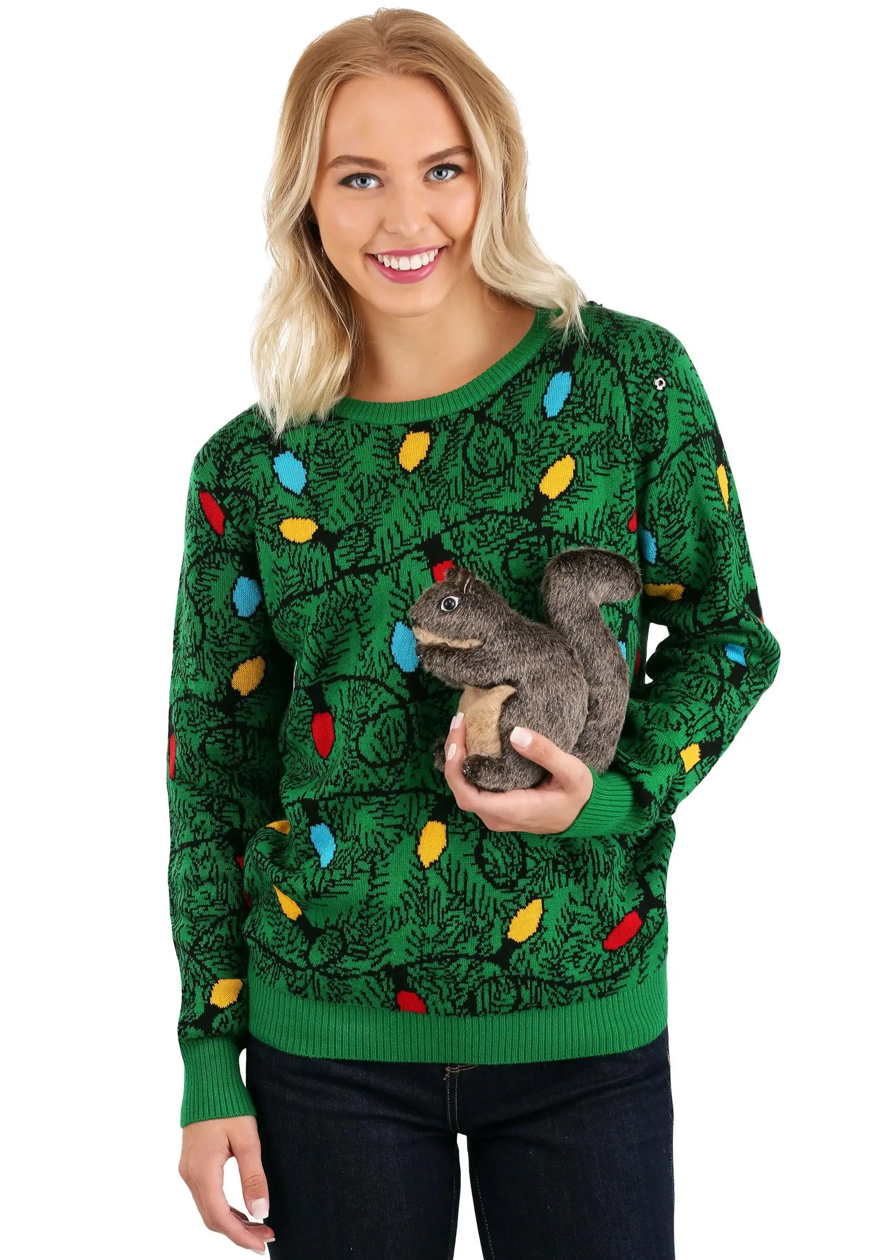 BigWan Apparel Co. Adult 3D Squirrel In The Christmas Tree Ugly Sweater 6 BigWan Apparel Co. Adult 3D Squirrel In The Christmas Tree Ugly Sweater - Image 6