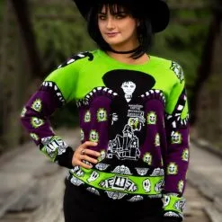 Shenzen Amilla Beetlejuice Lydia Deetz Adult Halloween Sweater