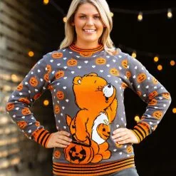 BigWan Apparel Co. Care Bears Trick-or-Sweet Bear Halloween Sweater For Adults
