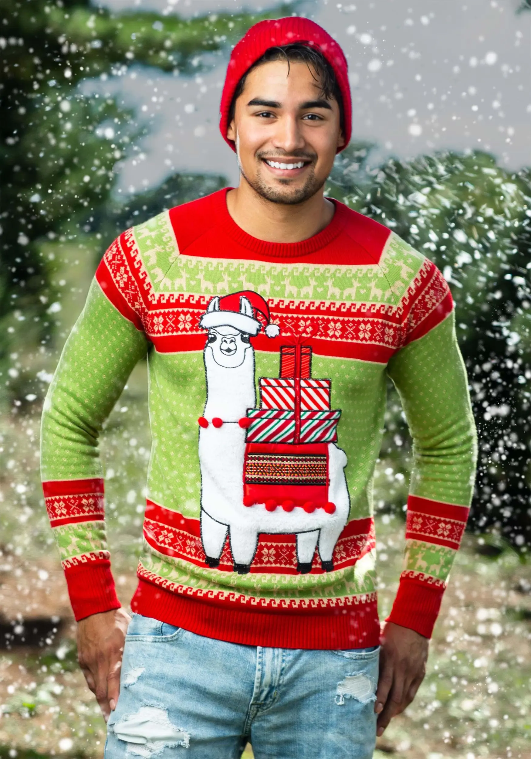 BigWan Apparel Co. Adult Christmas Llama Ugly Sweater 3 BigWan Apparel Co. Adult Christmas Llama Ugly Sweater - Image 3