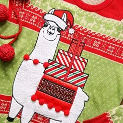 BigWan Apparel Co. Adult Christmas Llama Ugly Sweater 19 BigWan Apparel Co. Adult Christmas Llama Ugly Sweater -wizard of oz costume shop adult christmas llama ugly sweater alt 5