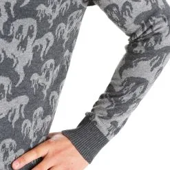 BigWan Apparel Co. Ghoulish Ghosts Halloween Sweater -wizard of oz costume shop adult ghoulish ghosts halloween sweater alt6