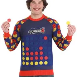BigWan Apparel Co. Hasbro Connect Four Adult Sweater -wizard of oz costume shop adult hasbro connect four sweater alt 3