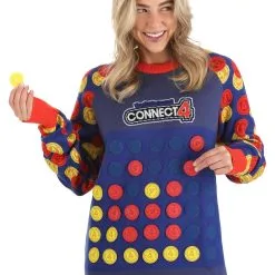 BigWan Apparel Co. Hasbro Connect Four Adult Sweater -wizard of oz costume shop adult hasbro connect four sweater alt 5