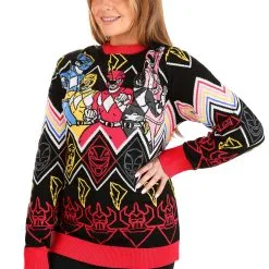 BigWan Apparel Co. Heroic Pose Power Rangers Unisex Sweater For Adults -wizard of oz costume shop adult heroic pose power rangers sweater alt 2