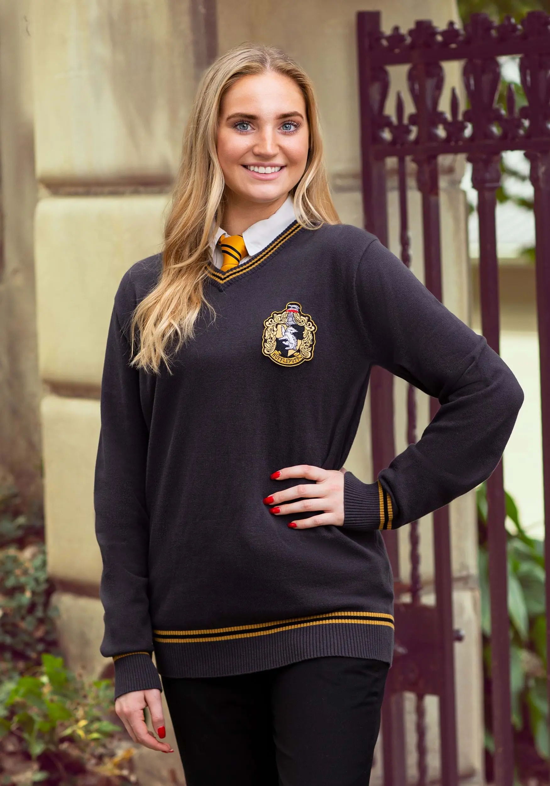 BigWan Apparel Co. Hufflepuff Uniform Harry Potter Sweater For Adults 2 BigWan Apparel Co. Hufflepuff Uniform Harry Potter Sweater For Adults - Image 2