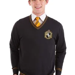 BigWan Apparel Co. Hufflepuff Uniform Harry Potter Sweater For Adults 8 BigWan Apparel Co. Hufflepuff Uniform Harry Potter Sweater For Adults -wizard of oz costume shop adult hufflepuff uniform harry potter sweater alt 2