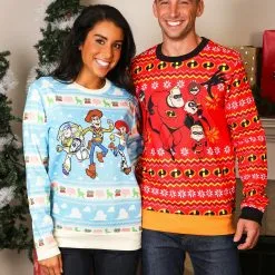 Mad Engine The Incredibles Red Ugly Christmas Sweater For Adults -wizard of oz costume shop adult incredibles red ugly christmas sweater alt 3