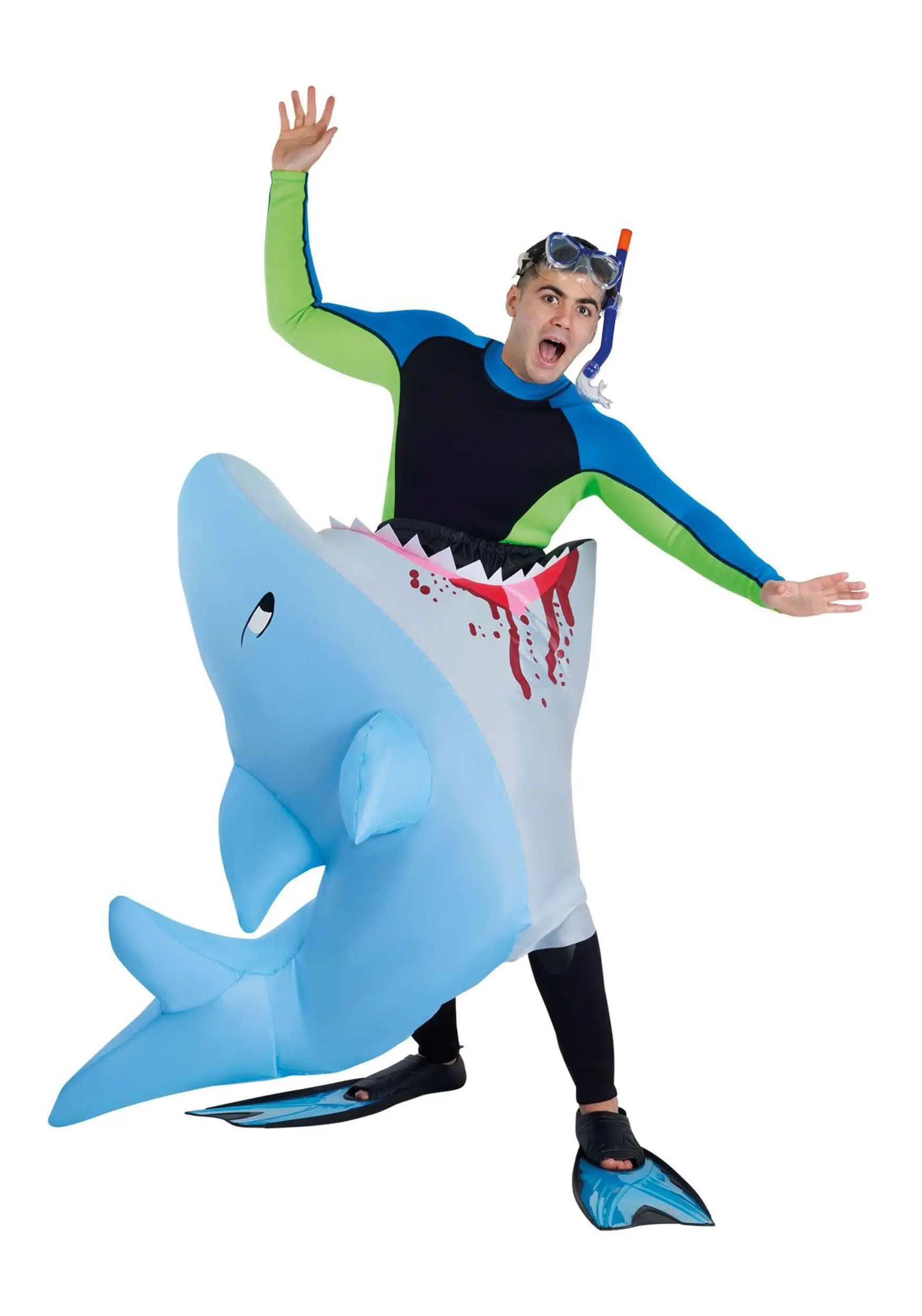 Morphsuits Adult Man Eating Shark Inflatable Costume 1 Morphsuits Adult Man Eating Shark Inflatable Costume