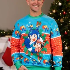 BigWan Apparel Co. Megaman Christmas Sweater For Adults