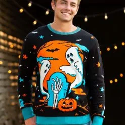 BigWan Apparel Co. Neon Halloween Sweater For Adults