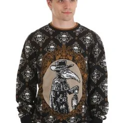 BigWan Apparel Co. Plague Doctor Halloween Sweater For Adults -wizard of oz costume shop adult plague doctor halloween sweater alt 5