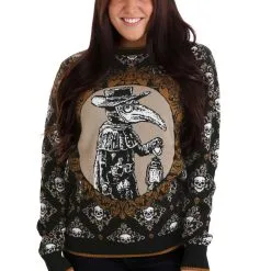 BigWan Apparel Co. Plague Doctor Halloween Sweater For Adults -wizard of oz costume shop adult plague doctor halloween sweater alt 6
