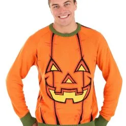 BigWan Apparel Co. Pumpkin Halloween Sweater For Adults -wizard of oz costume shop adult pumpkin halloween sweater 1