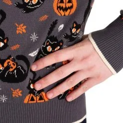 BigWan Apparel Co. Adult Quirky Kitty Halloween Sweater -wizard of oz costume shop adult quirky kitty halloween sweater alt 2