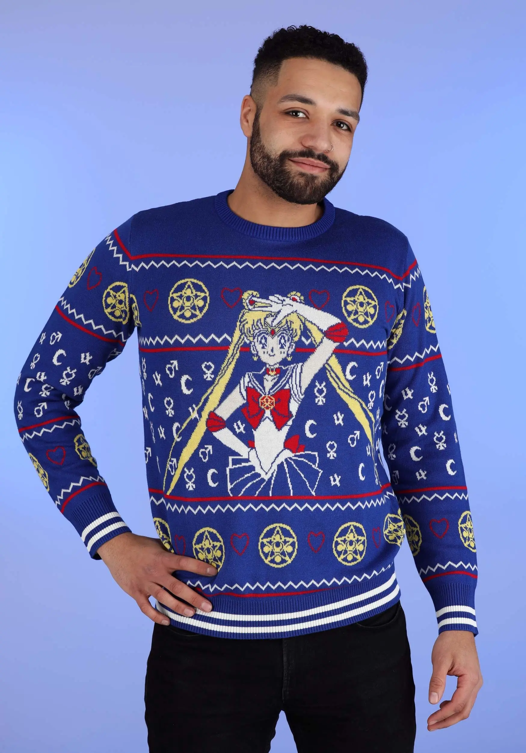BigWan Apparel Co. Adult Sailor Moon Fair Isle Ugly Christmas Sweater 3 BigWan Apparel Co. Adult Sailor Moon Fair Isle Ugly Christmas Sweater - Image 3