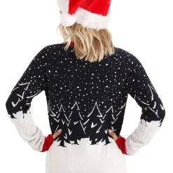 BigWan Apparel Co. Adult Vintage Santa & Reindeer Ugly Christmas Sweater -wizard of oz costume shop adult santa reindeer ugly christmas sweater alt 4