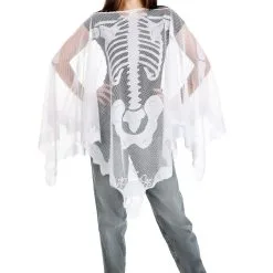 NINGBO PARTYCRAZE COSTUME CO.,LTD. Sheer Skeleton Costume Poncho For Adults