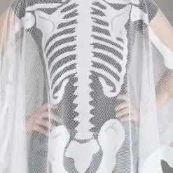 NINGBO PARTYCRAZE COSTUME CO.,LTD. Sheer Skeleton Costume Poncho For Adults -wizard of oz costume shop adult sheer skeleton costume poncho alt 2