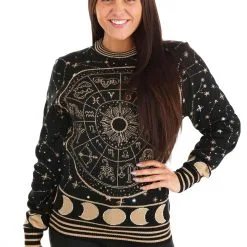 BigWan Apparel Co. Astrology Signs Halloween Sweater For Adults -wizard of oz costume shop astrology signs ugly sweater alt 2