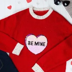 BigWan Apparel Co. Be Mine Valentine's Day Adult Sweater -wizard of oz costume shop be mine valentines day sweater alt 13