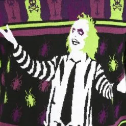 Shenzen Amilla Beetlejuice It's Showtime! Halloween Sweater For Adults -wizard of oz costume shop beetlejuice its showtime adult ugly halloween sweater alt9