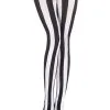 MUSIC LEGS Black And White Striped Tights For Women