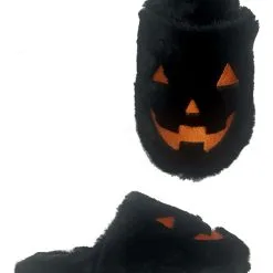 Strange Cvlt Furry Jack O' Lantern Black Slipper