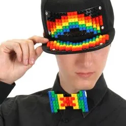 Elope Black Bricky Blocks Snapback Hat -wizard of oz costume shop bricky blocks black snapback hat alt 3