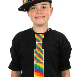 Elope Bricky Blocks Plastic White Necktie