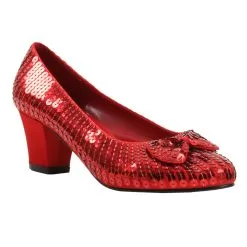 Ellie Kid's Red Sequin Shoes