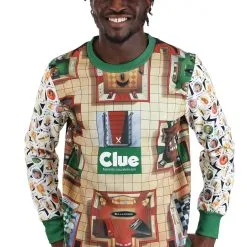 BigWan Apparel Co. Clue Board Game Mansion Adult Sweater 9 BigWan Apparel Co. Clue Board Game Mansion Adult Sweater -wizard of oz costume shop clue mansion sweater alt 2