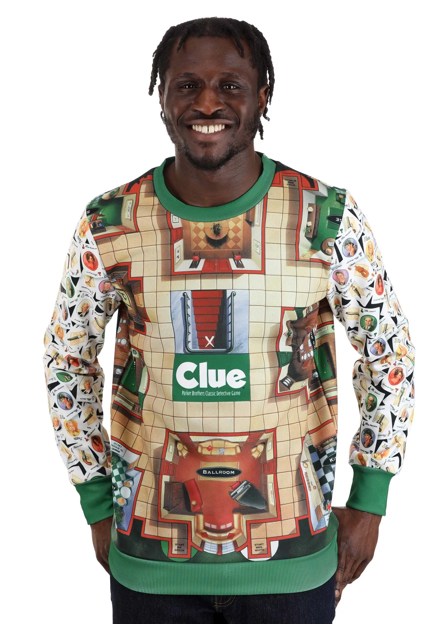 BigWan Apparel Co. Clue Board Game Mansion Adult Sweater 3 BigWan Apparel Co. Clue Board Game Mansion Adult Sweater - Image 3