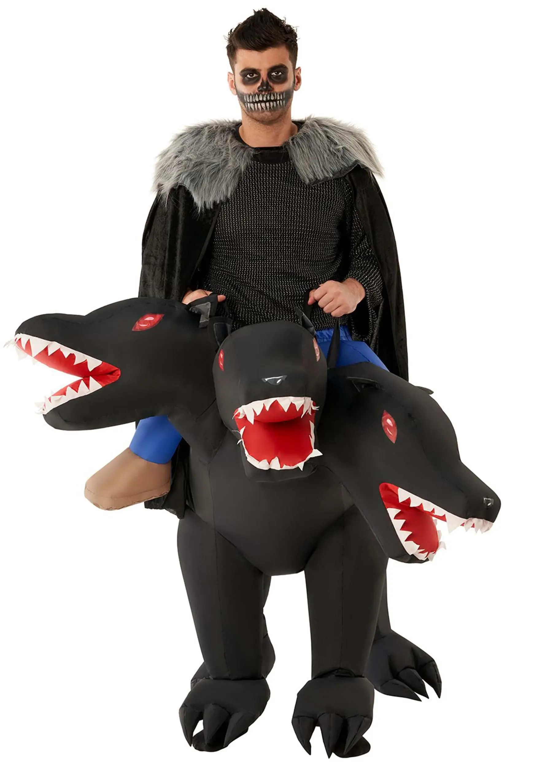 Morphsuits Adult Evil 3-Headed Dog Ride On Inflatable Costume 2 Morphsuits Adult Evil 3-Headed Dog Ride On Inflatable Costume - Image 2
