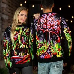 BigWan Apparel Co. Face The Monster Adult Halloween Sweater -wizard of oz costume shop face the monster halloween sweater for adults alt 4