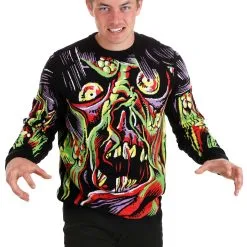 BigWan Apparel Co. Face The Monster Adult Halloween Sweater -wizard of oz costume shop face the monster halloween sweater for adults alt 5