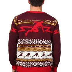 Shenzen Amilla Flash Logo Men's Ugly Christmas Sweater -wizard of oz costume shop flash logo mens holiday sweater1 1