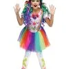 Fun World Girls Crazy Color Clown Costume