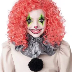 California Costume Collection Bright Red Glow In The Dark Curly Clown Wig