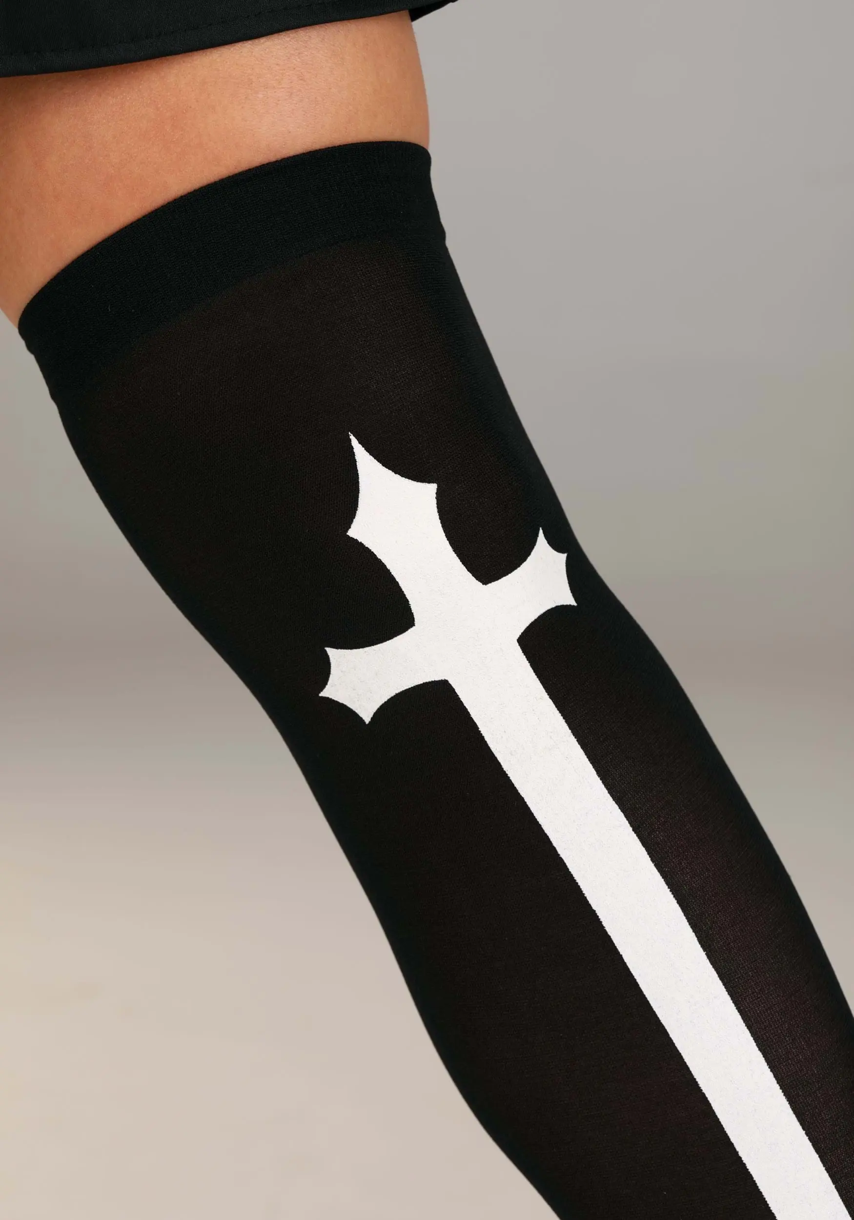 NINGBO PARTYCRAZE COSTUME CO.,LTD. Gothic Cross Thigh High Stockings Costume Accessory 2 NINGBO PARTYCRAZE COSTUME CO.,LTD. Gothic Cross Thigh High Stockings Costume Accessory - Image 2