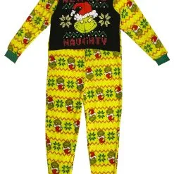 MJC International Grinch Always Naughty Ugly Sweater Union Suit For Adults -wizard of oz costume shop grinch always naughty ugly adult sweater union suit alt 2