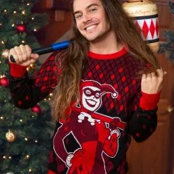 Shenzen Amilla Harley Quinn Hammer Time Ugly Christmas Sweater For Adults -wizard of oz costume shop harley quinn hammer time ugly christmas sweater alt 8