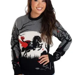 BigWan Apparel Co. Adult Headless Horseman Halloween Sweater -wizard of oz costume shop headless horseman halloween sweater alt 3