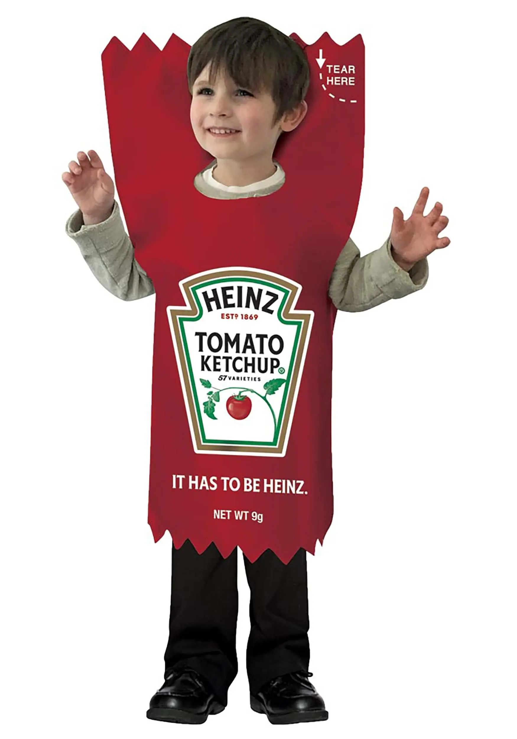 Morris Costumes Heinz Ketchup Packet Costume For Kids 1 Morris Costumes Heinz Ketchup Packet Costume For Kids