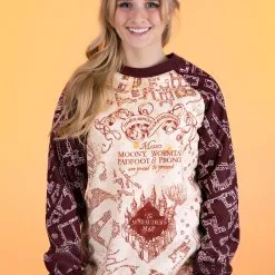 BigWan Apparel Co. Harry Potter Marauder's Map Sweatshirt For Adults -wizard of oz costume shop hp marauders map sweater alt 1
